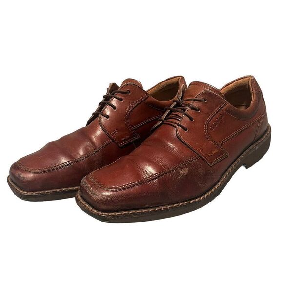 Ecco Other - ECCO Mens Shock Point Walker Brown Leather Lace-up Oxfords Shoes Size 10